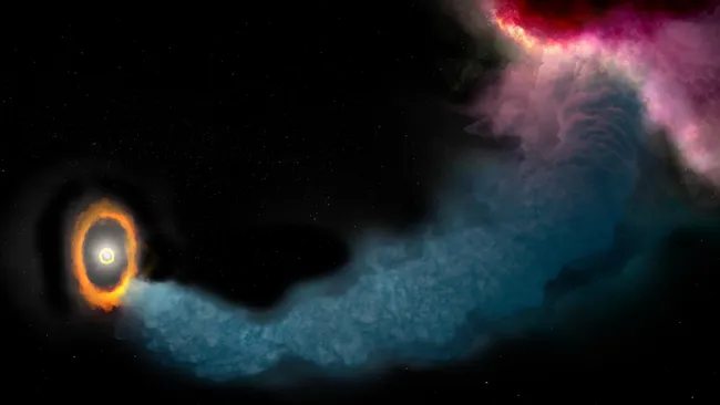 Cosmic Gas River Tilted Planet Orbits in Orion
