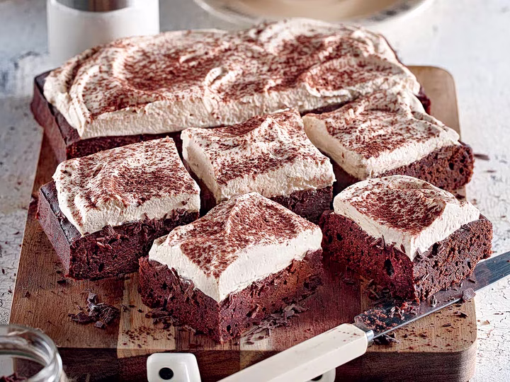 Mocha Brownies with Coffee Cream
