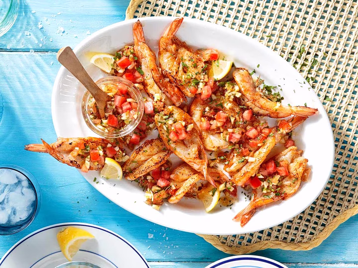 Butterfly Shrimp with Fresh Tomato and Fennel Sauce