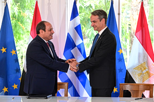 Kyriakos Mitsotakis and Egyptian President Abdel Fattah el-Sisi