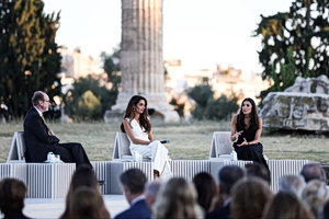 Amal Clooney Joins UNESCO Goodwill Ambs. Meeting at Temple of Olympian Zeus