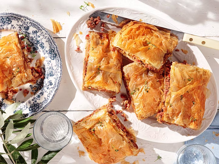 Greek Eggplant Pie with Ground Beef