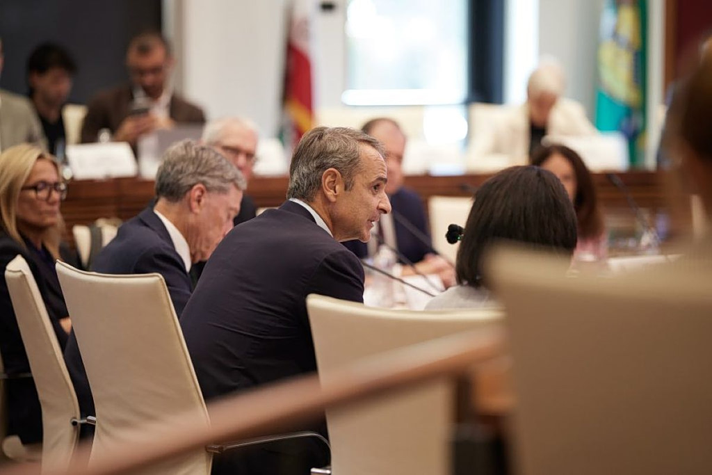 Mitsotakis Touts Greece’s Rebound in Stanford Talk With Rice