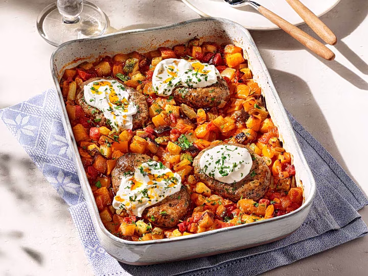 Greek Meatballs in Tomato Sauce with Vegetables
