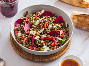 Pickled Beetroot & Lentil Salad with Sun-Dried Tomato Dressing