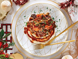 Beef with Red Wine, Chestnuts & Dried Fruit