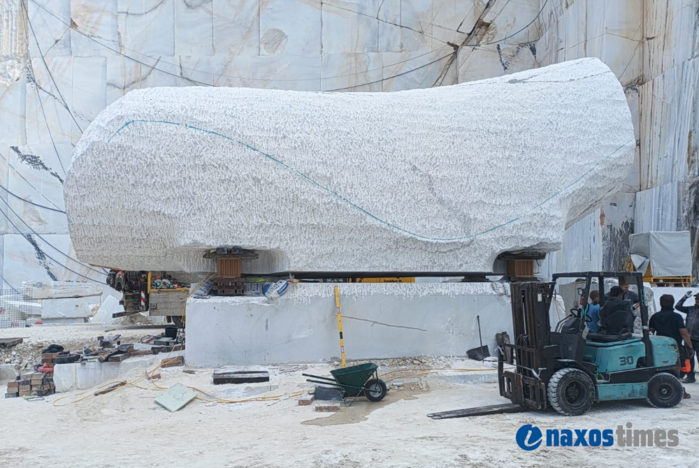 A 500 Ton Marble Sculpture Begins Its Journey Across Naxos