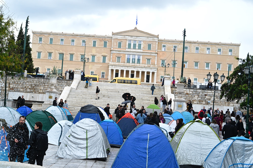 Athens Students Camp Outside Parliament Over Living Costs