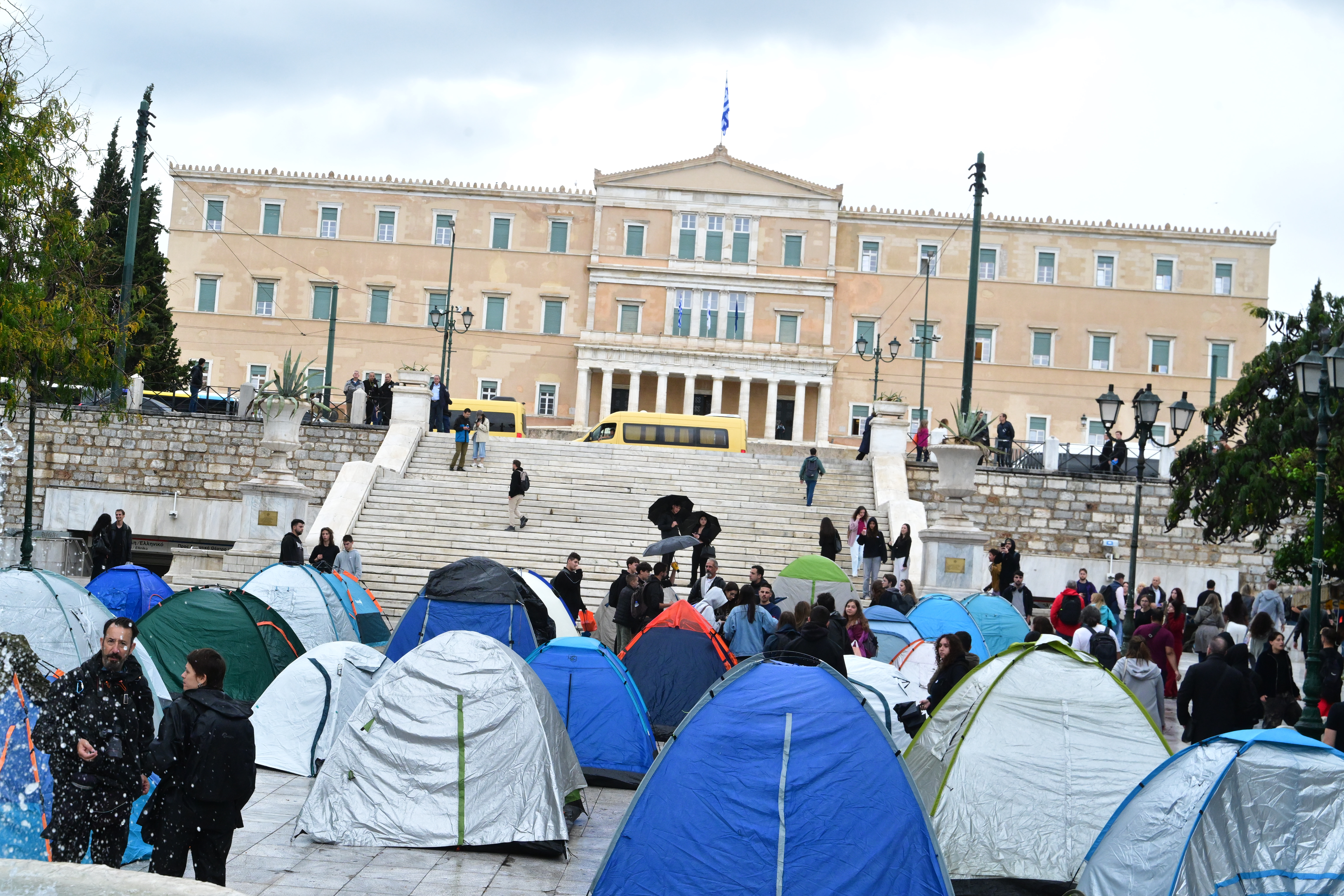 Athens Students Camp Outside Parliament Over Living Costs