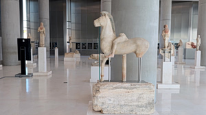 Acropolis Museum Reunites Archaic Horseman Statue with Ancient Inscribed Base