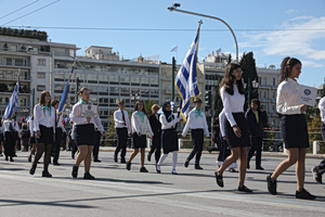 Students Travel to Remote Greek Island for October 28 Parade